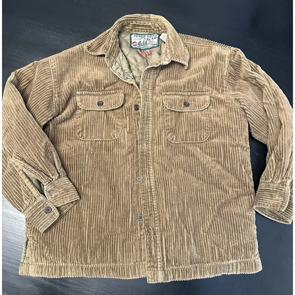 Vintage‎ Gap Boys Outdoor Classic Quilted Lined Corduroy Brown Jacket* Size 6/7